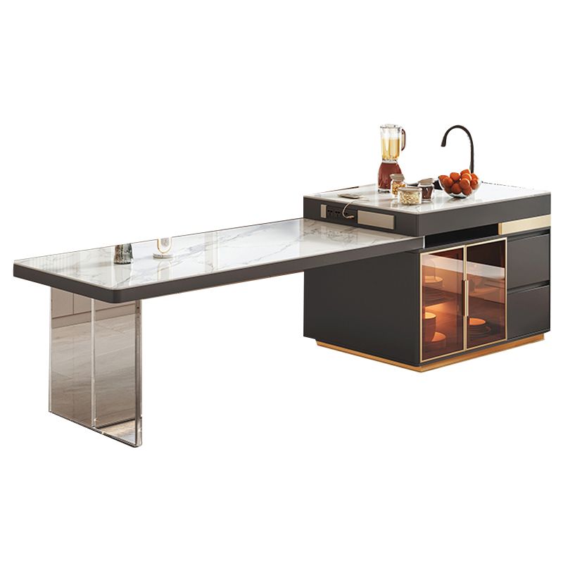 Modern Rectangle Dining Table Sintered Stone Dinner Table with Acrylic Base Clearhalo 'Dining Tables & Seating' 'Dining Tables' 'dining_table' 'furn' 'furn_dining_table' 'Furniture' 'Kitchen & Dining Furniture' 1200x1200_6a6d1eaf-4d5e-4fb0-8fcf-826f1dba88ef