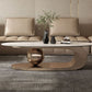 15"H Glam Coffee Table Pedestal Slate Oval Coffee Cocktail Table