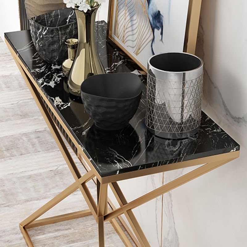 11.8" W Modern Console Accent Table Antique Finish Sofa Console Table in Marble Clearhalo 'Console Tables' 'console_tables' 'Entry & Mudroom Furniture' 'furn' 'furn_console_tables' 'Furniture' 1200x1200_6a6e508f-ac5d-413d-b7f2-0182f419caf2