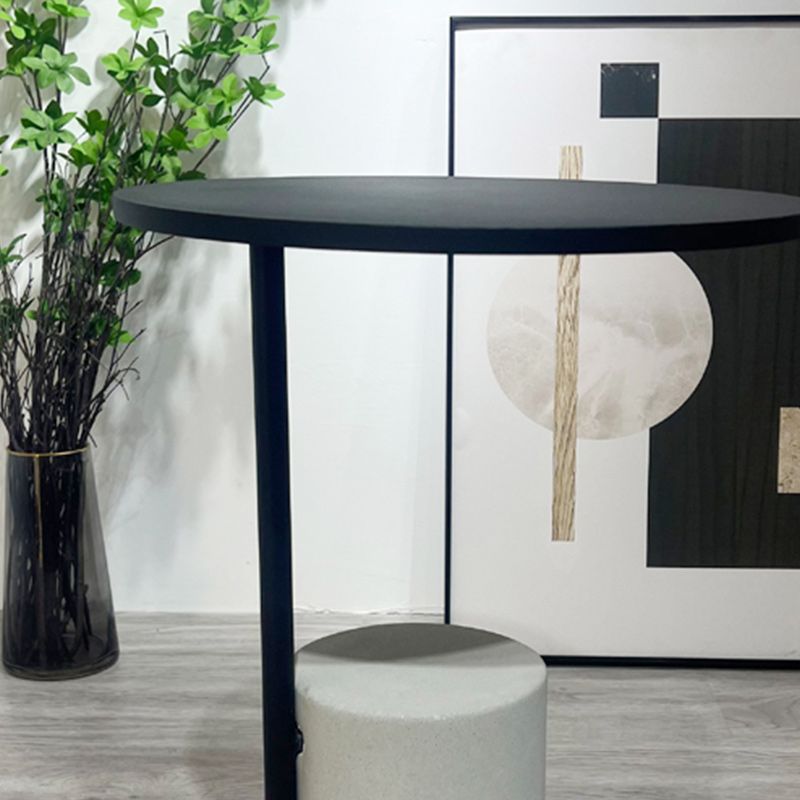 Pedestal Accent Side Table with Metal Top Side End Snack Table Clearhalo 'Coffee & Accent Tables' 'End & Side Tables' 'end_side_tables' 'furn' 'furn_end_side_tables' 'Furniture' 'Living Room Furniture' 1200x1200_6a6ea323-1db4-4add-9c13-3d4087db1bac