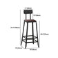 Industrial Rectangular Bar Pub Table Set 1/5 Pcs Solid Wood Top Bar Table with Iron Stools