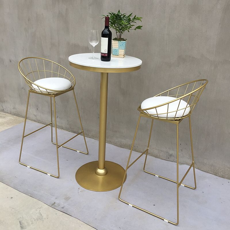 Modern Round Pub Table Set 1/2/3 Pieces Bar Table with Metal Stools Clearhalo 'Bar Furniture' 'furn' 'furn_home_bar_bar_sets' 'Furniture' 'Home Bars & Bar Sets' 'home_bar_bar_sets' 'Kitchen & Dining Furniture' 1200x1200_6a714cf0-d052-4906-a74e-a4838dbad427