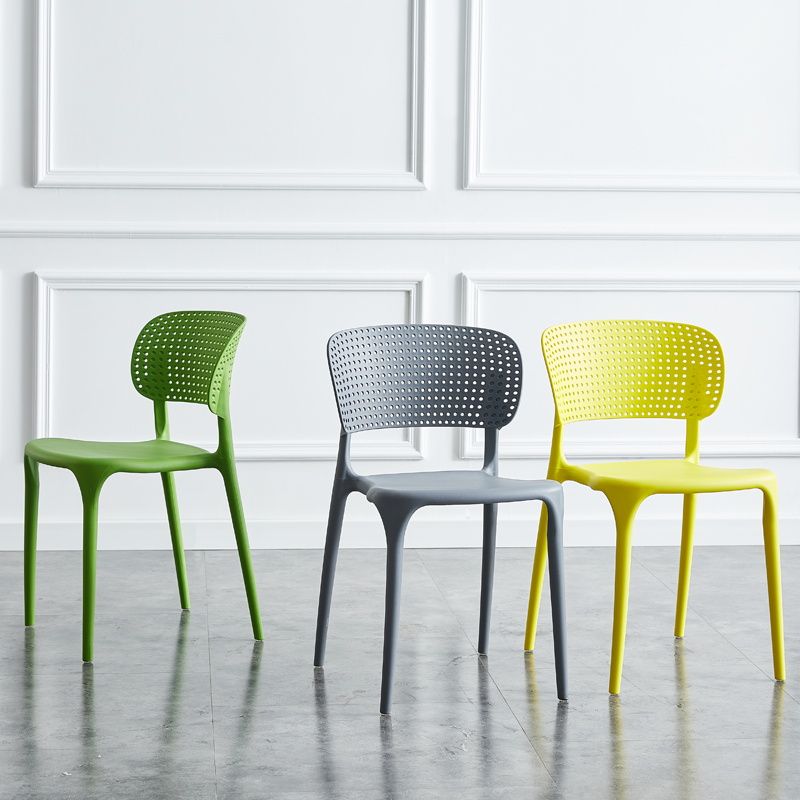 Stackable Plastic Dining Side Chairs Open Back Armless Dining Chairs (Set of 4) Clearhalo ' kitchen&dining_furn' 'Dining Chairs' 'Dining Tables & Seating' 'dining_chair' 'furn' 'furn_dining_chair' 'Furniture' 'furniture_dining_chair' 'Kitchen & Dining Furniture' 'kitchen' 1200x1200_6a71746a-484a-4f23-8408-6dde2eb8cf25