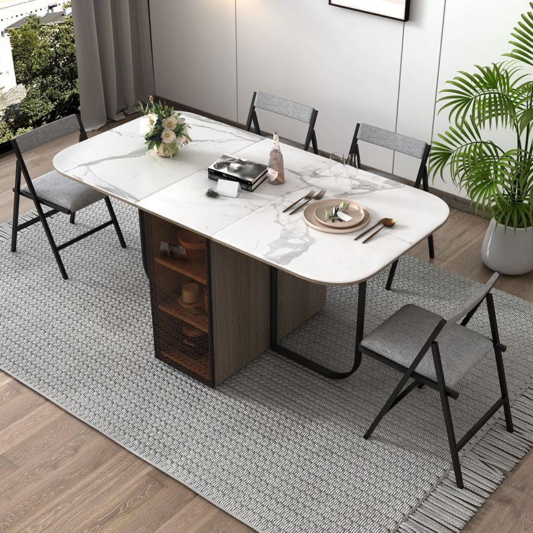 Modern Style Traditional Height Dining Set with Drop Leaf Table and Trestle Base Clearhalo 'Dining Room Sets' 'Dining Tables & Seating' 'dining_room_set' 'Furniture' 'furniture_dining_room_set' 'Kitchen & Dining Furniture' 'kitchen&dining_furn' 'kitchen' 1200x1200_6a71dd54-90a3-499a-9d7a-e16d10474301