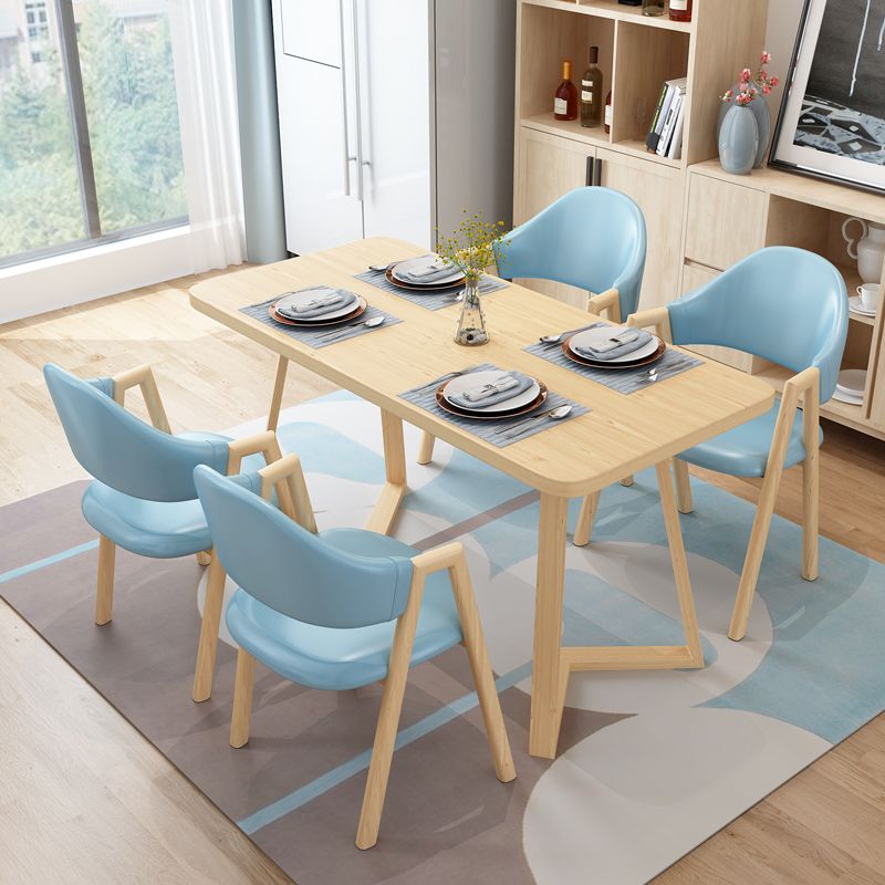 Modern 1/4/5/7 Pieces Dining Set Rectangle Wood Dining Table for Dining Room Clearhalo 'Dining Room Sets' 'Dining Tables & Seating' 'dining_room_set' 'furn' 'furn_dining_room_set' 'Furniture' 'furniture_dining_room_set' 'Kitchen & Dining Furniture' 'kitchen&dining_furn' 'kitchen' 1200x1200_6a73663e-c885-472d-90a9-268d4ec91e87