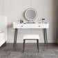 Modern White Stone Vanity Makeup Dressing Table Stool Set - 31.5"/39.37"/47.24" W
