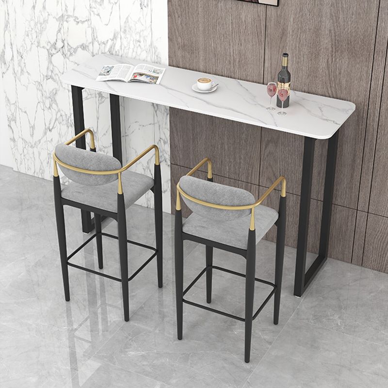 Scandinavian Upholstered Metal Counter Stools Low Back Bar Stools with 4 Legs Clearhalo 'Bar Furniture' 'Bar Stools' 'bar_stools' 'furn' 'furn_bar_stools' 'Furniture' 'furniture_bar_stools' 'Kitchen & Dining Furniture' 1200x1200_6a73a97a-ee07-41f4-ac9a-7ab042631b2b
