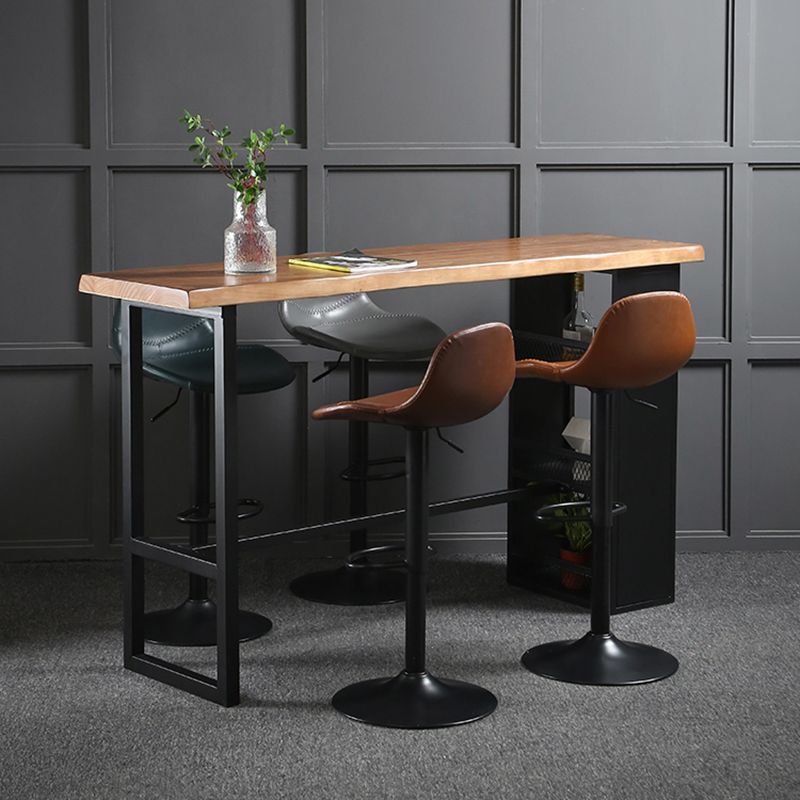 Modern Adjustable Leather Bar Stool Footrest Swivel Dining Stool for Living Room