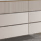 Cassettiera per camera da letto orizzontale Glam Stone in bianco con cassetti