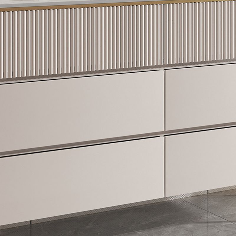 Cassettiera per camera da letto orizzontale Glam Stone in bianco con cassetti