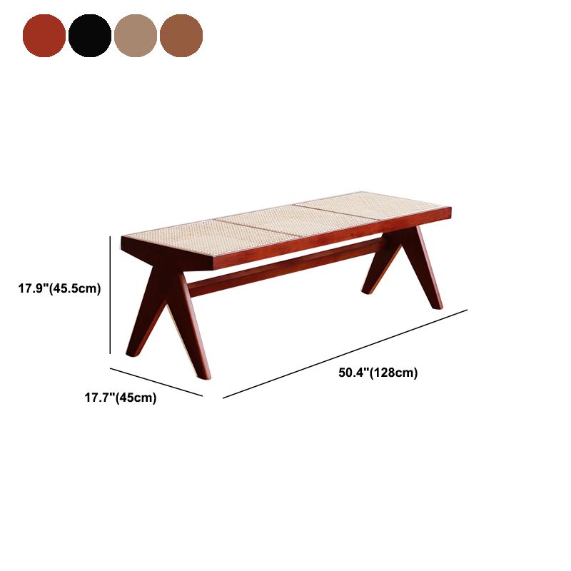 Tropical Solid Wood Bench Rattan X-Leg Dining Room Bench/low Stool Clearhalo 'Benches' 'Chairs & Seating' 'furn' 'furn_benches' 'Furniture' 'Living Room Furniture' 1200x1200_6a78aeb8-cb63-4eaa-9f3c-a88a17e85d30