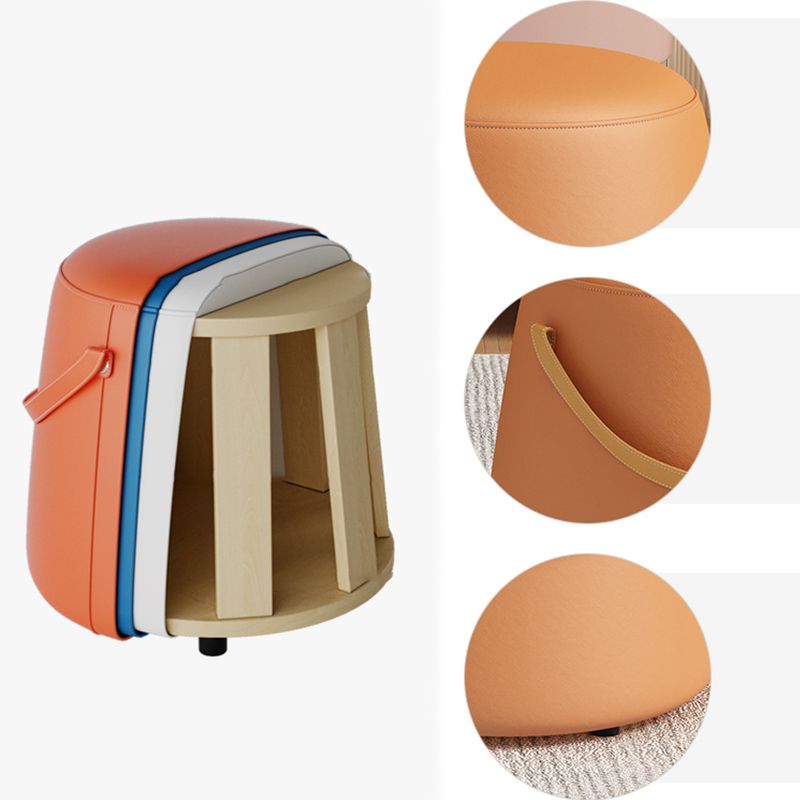 Portable Pouf Pure Color Cylinder Shape Modern Fabric Stain Resistant Pouf Ottoman Clearhalo 'furn' 'furn_ottomans_poufs' 'Furniture' 'Living Room Furniture' 'Ottomans & Poufs' 'ottomans_poufs' 1200x1200_6a79e19d-579f-4039-8ebb-58f9bc4e3571