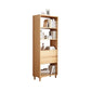 Modern Open Back Bookcase Wooden Bookshelf with 2 Drawers for Bedroom