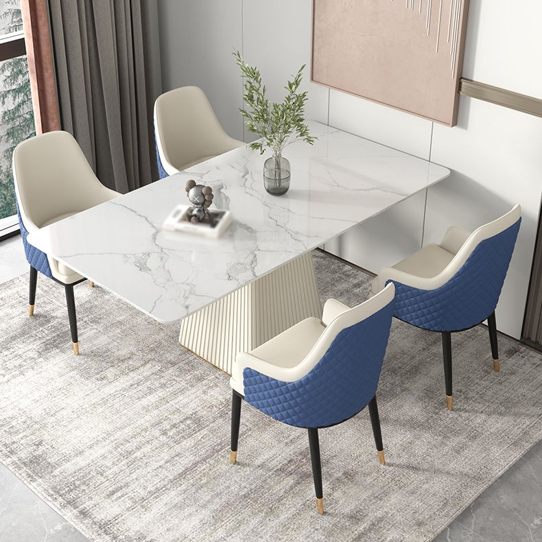 Nordic Sintered Stone Top Dining Set Rectangle 1/2/5/7 Pieces Dining Table with Chairs Clearhalo 'Dining Room Sets' 'Dining Tables & Seating' 'dining_room_set' 'furn' 'furn_dining_room_set' 'Furniture' 'furniture_dining_room_set' 'Kitchen & Dining Furniture' 1200x1200_6a7b1091-e5be-4d6d-ad05-e2bd7cac4b5c