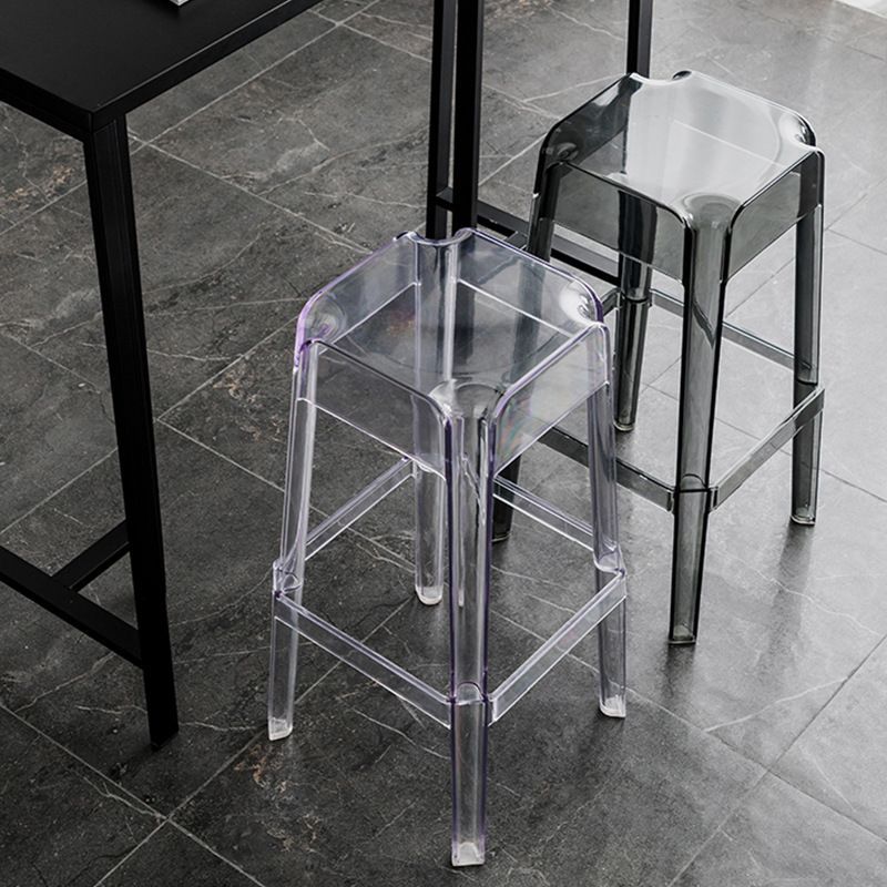 Contemporary Backless Bar-stool Plastic Counter Bar Stool with Plastic Legs for indoor Clearhalo 'Bar Furniture' 'Bar Stools' 'bar_stools' 'furn' 'furn_bar_stools' 'Furniture' 'Kitchen & Dining Furniture' 1200x1200_6a7b3498-0b4b-484d-b815-7a9d6d125e14