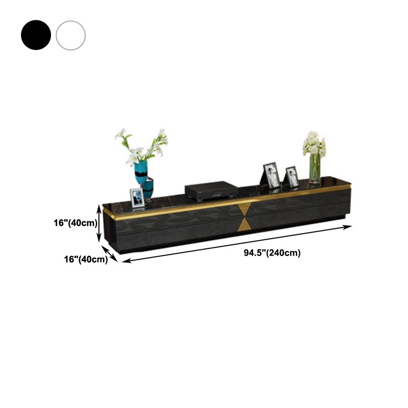 Glas- en houten tv -mediaconsole met laden Glam TV Stand Console