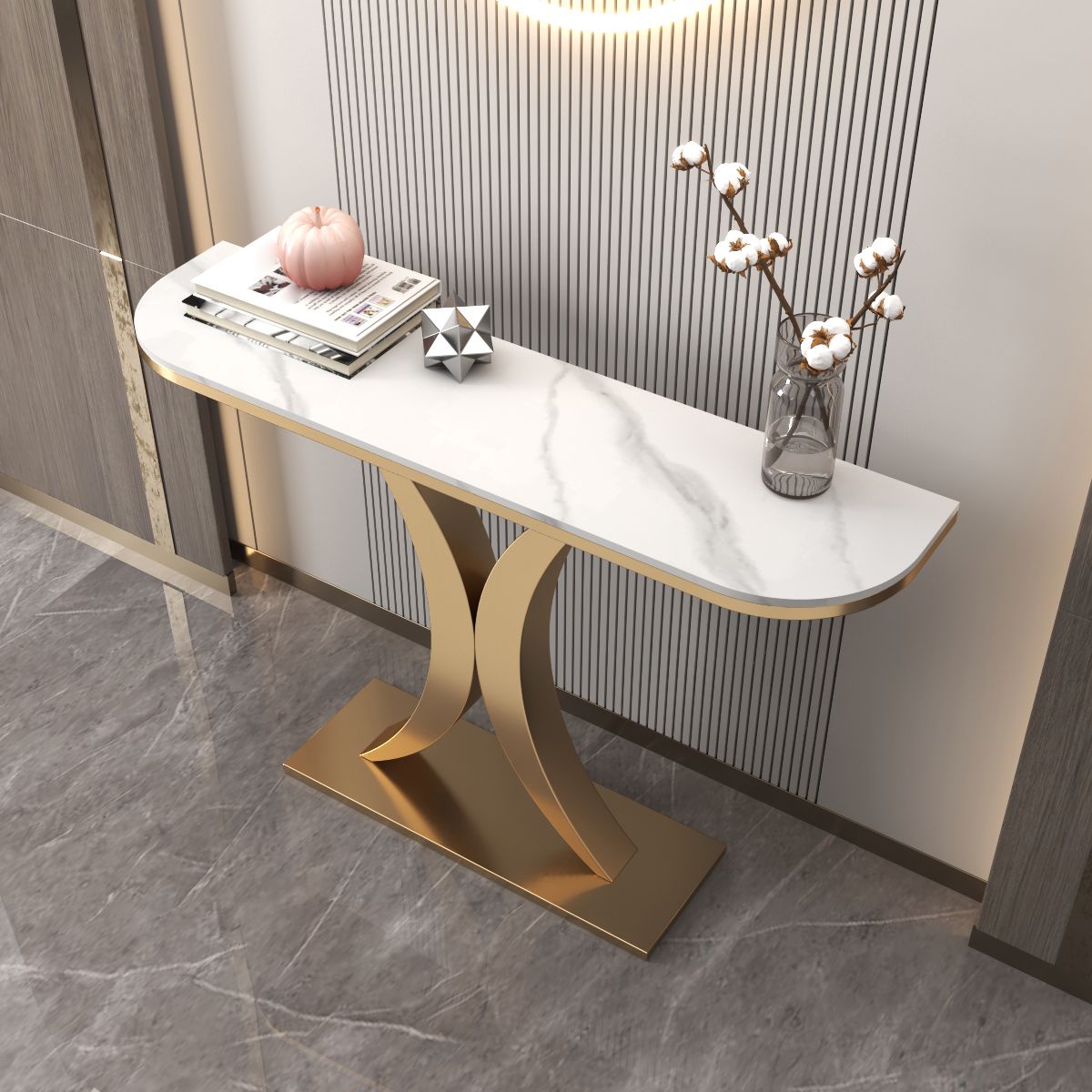 Tabella della console Half Moon 31.49 "Tavolo ad alto accento, Resistenza scratch