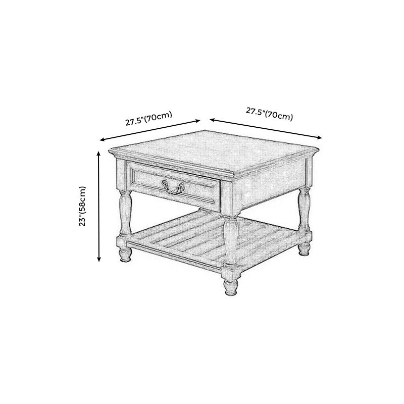 Tavolino in legno di campagna francese tavolino a doppio livello di divano laterale con conservazione