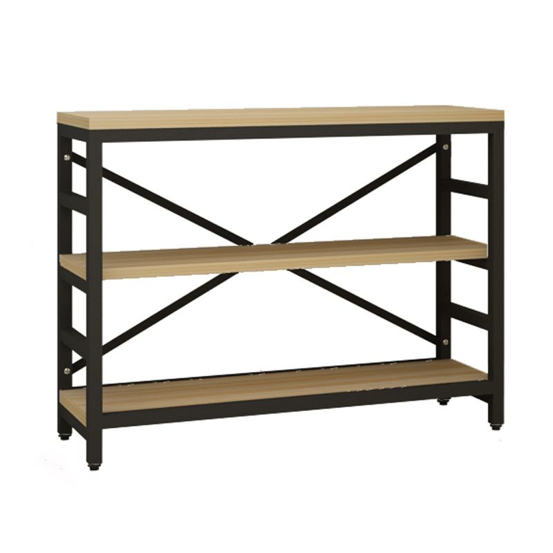 Estantería de estilo moderno marco de metal negro abiertamente estantería para la oficina