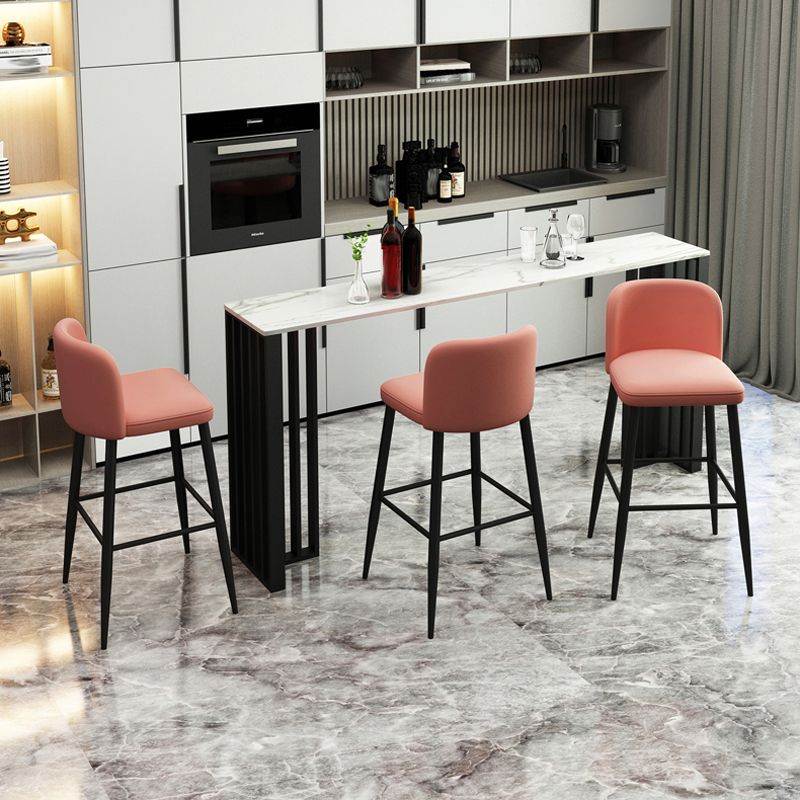 Industrielles 1/2/4-teiliges Bartisch-Set, rechteckiger Bartisch mit hohen Metallhockern