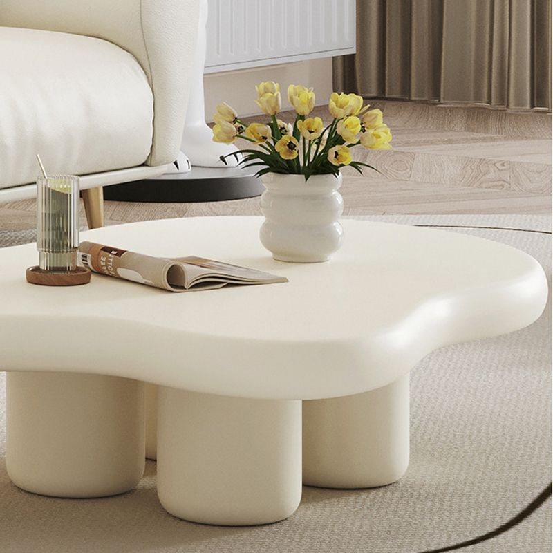 Scandinavian Style Coffee Cocktail Table Solid Wood 3 Legs Coffee Table in White Clearhalo 'Coffee & Accent Tables' 'Coffee Tables' 'coffee_tables' 'furn' 'furn_coffee_tables' 'Furniture' 'Living Room Furniture' 1200x1200_6a812694-ca76-4968-b1ec-1b62c2aa60a5