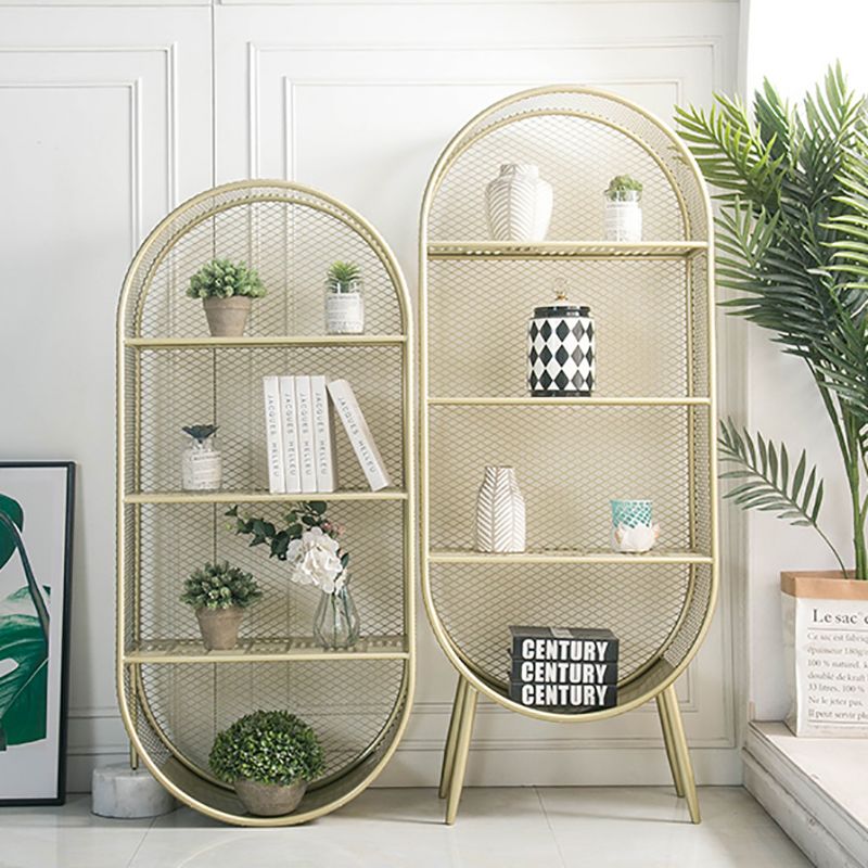 Glam Metal Bookshelf Standard Book Shelf for Home Office 11.8" Wide Clearhalo 'Bookcases' 'furn' 'furn_bookcases' 'Furniture' 'Office Furniture' 1200x1200_6a815562-be9e-4597-89ef-fc1ad1b796c2