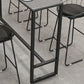 Stone Bar Dining Table Industrial Bar Dining Table with Black Base Clearhalo 'Bar Furniture' 'Bar Tables' 'bar_tables' 'furn' 'furn_bar_tables' 'Furniture' 'furniture_bar_tables' 'Kitchen & Dining Furniture' 1200x1200_6a81a93c-6471-4c3a-b173-07aca8eb0cb9