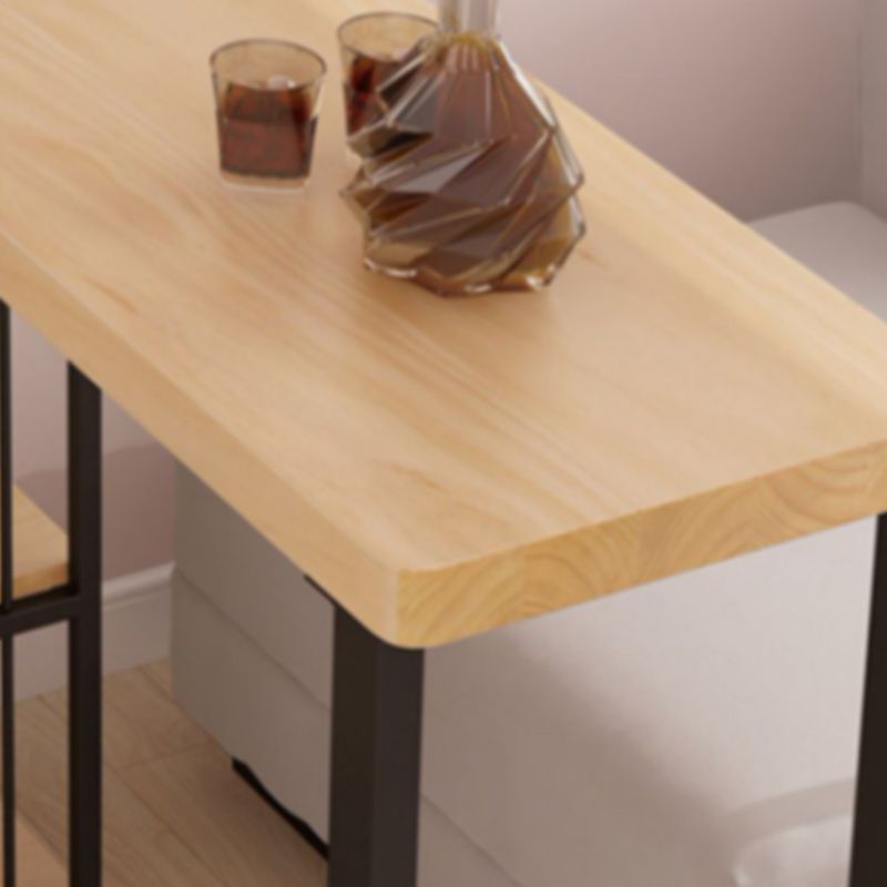 Ensemble de table de bistro rectangulaire moderne, 1/3 pièces, comptoir en bois avec tabourets hauts