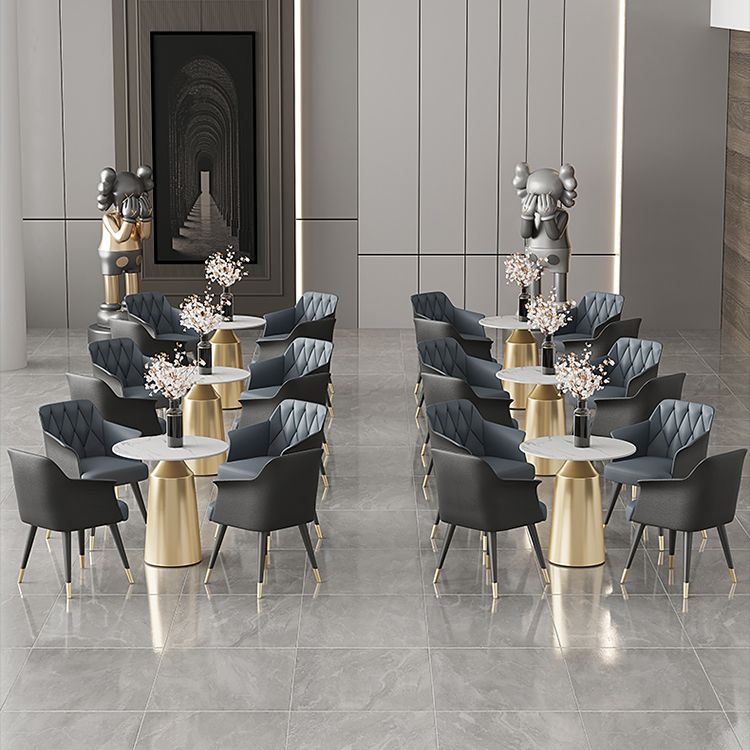 Silla de comedor de brazo de metal glam -metal silla lateral falsa para uso en el hogar