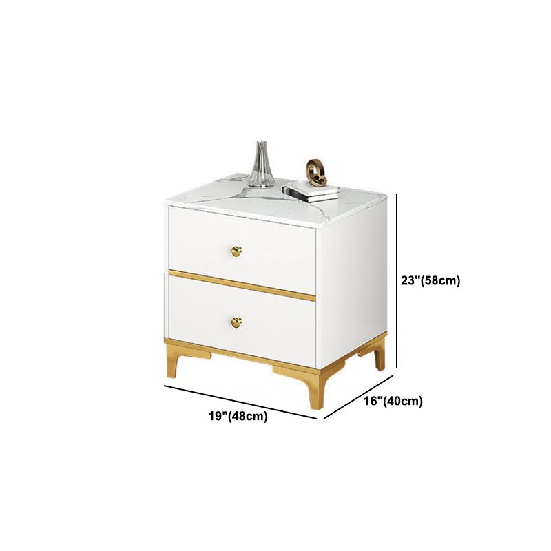 Moderner Metall mit Metall 2/3 Schublade weiß/grau/schwarz 4 Bein Nachttisch