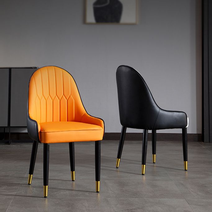 Faux Leather Armless Dining Chairs Glam Dining Side Chair for Home Clearhalo 'Dining Chairs' 'Dining Tables & Seating' 'dining_chair' 'furn' 'furn_dining_chair' 'Furniture' 'Kitchen & Dining Furniture' 1200x1200_6a89a6b9-7f8f-4950-a69e-cbd30057161c