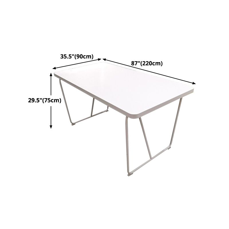 Rectangle Shape Luxury Dining Table White Sled Base Table with Solid Wood Clearhalo ' dining_table' 'Dining Tables & Seating' 'Dining Tables' 'furn' 'furn_dining_table' 'Furniture' 'furniture_dining_table' 'Kitchen & Dining Furniture' 'kitchen&dining_furn' 'kitchen' 'kitchen_dining_table' 1200x1200_6a89b888-dbf1-4057-ace6-3512809afc2b