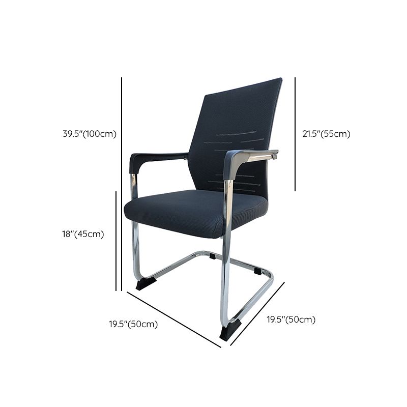Modern Desk Chair Mesh Computer Chair in Black Mid-Back Chair No Wheels Clearhalo 'furn' 'furn_office_chair' 'Furniture' 'Office Chairs' 'Office Furniture' 'office_chair' 1200x1200_6a8a4fad-d3b2-4d28-9439-c8ecd70e47a8