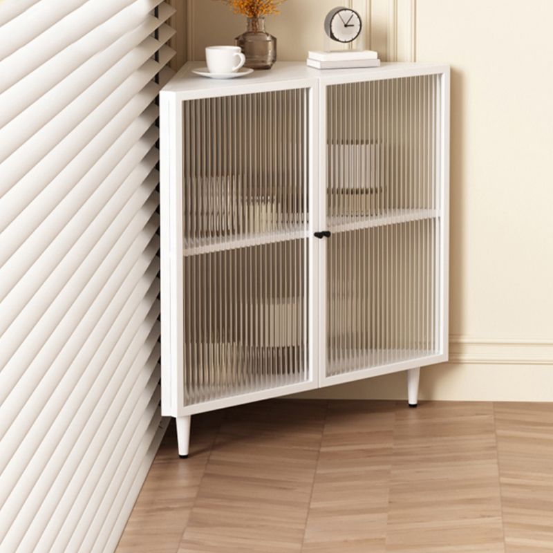 Modern 23.6"W√ó31.5"H Dining Server Antique Finish Steel Sideboard Table with Glass Door Clearhalo 'buffet_sideboard' 'Buffets & Sideboards' 'furn' 'furn_buffet_sideboard' 'Furniture' 'Kitchen & Dining Furniture' 1200x1200_6a8aaacd-582a-443a-8ec8-7c5206a8d224