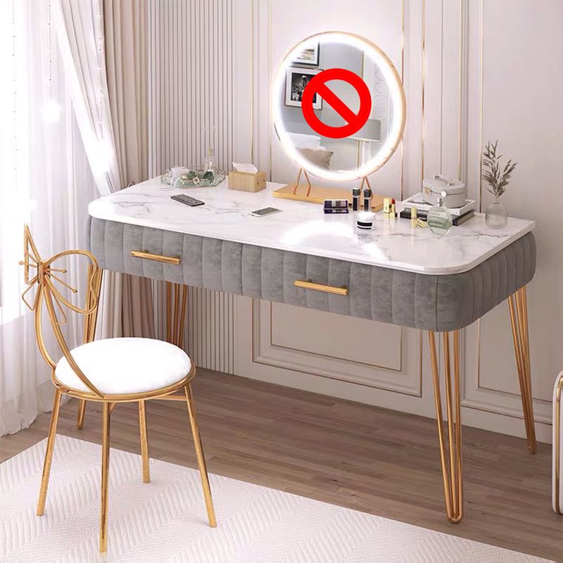 Vanità del trucco top in ardesia con cassetto per camera da letto 29,53 "di altezza