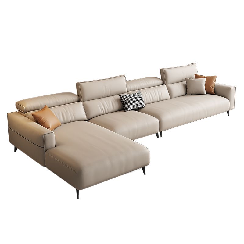 Contemporary Sectional Sofa Cushion Back Faux Leather Sectionals