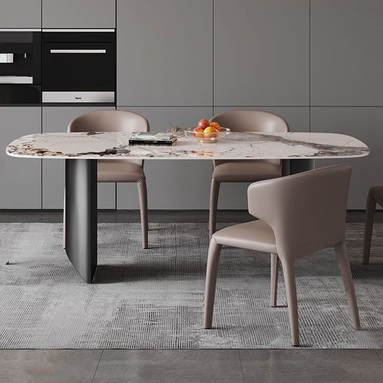 Metal Modern Rectangle Indoor Table Sintered Stone Table for Dining Room Clearhalo ' dining_table' 'Dining Tables & Seating' 'Dining Tables' 'furn' 'furn_dining_table' 'Furniture' 'furniture_dining_table' 'Kitchen & Dining Furniture' 'kitchen&dining_furn' 'kitchen' 'kitchen_dining_table' 1200x1200_6a8c0643-67ec-48fe-8ae6-b81a9f0c38b4