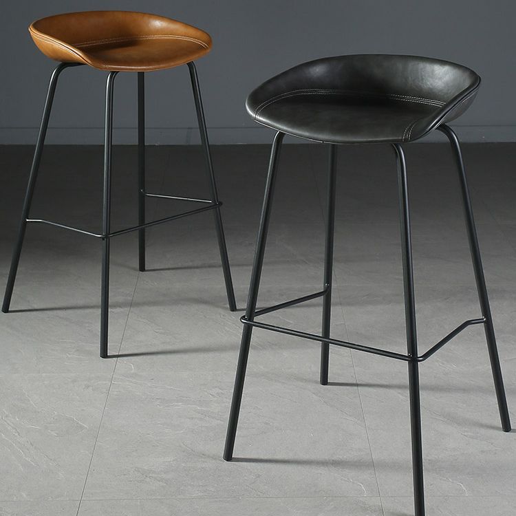Industrial Style Bar-stool with Iron Legs Bucket Seat for Kitchen Bar Clearhalo 'Bar Furniture' 'Bar Stools' 'bar_stools' 'furn' 'furn_bar_stools' 'furniture_bar_stools' 'Kitchen & Dining Furniture' 'kitchen&dining_furn' 'kitchen' 'kitchen_furn' Furniture' 1200x1200_6a8c43bb-34b6-4669-a9e8-478ccc99168c