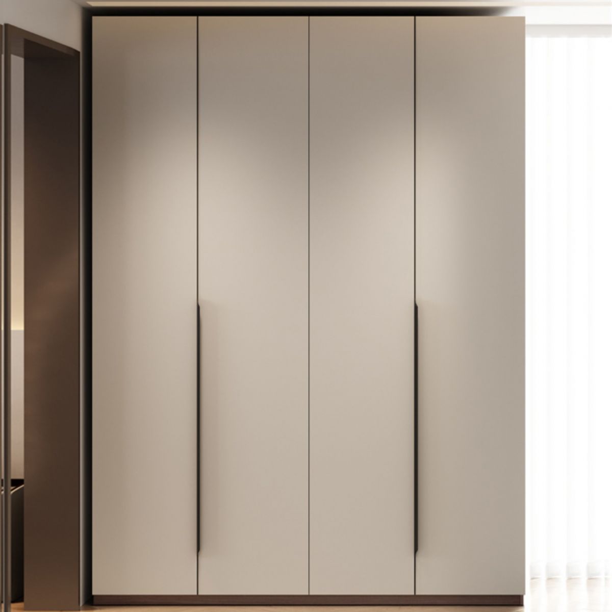 Hinged Storage Cabinet Modern Wardrobe Armoire with Garment Rod Clearhalo 'Armoires & Wardrobes' 'armoires_wardrobes' 'Bedroom Furniture' 'furn' 'furn_armoires_wardrobes' 'Furniture' 1200x1200_6a8d403d-1c05-4045-9d07-745f4234fa39