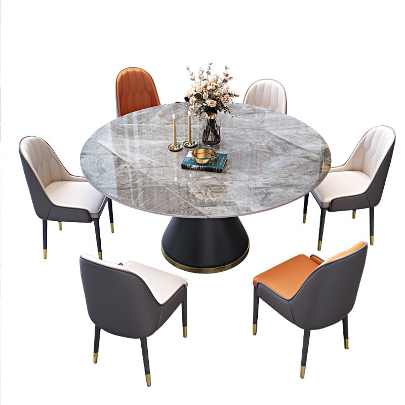 Sintered Stone Top Room Table Pedestal Dining Table for Kitchen Clearhalo 'Dining Tables & Seating' 'Dining Tables' 'dining_table' 'furn' 'furn_dining_table' 'Furniture' 'Kitchen & Dining Furniture' 1200x1200_6a8d45d9-42a5-4222-851f-9146ecf28d4a