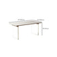 Rectangular Dining Table Modern Wood Tabletop with Acrylic Double Pedestal Base