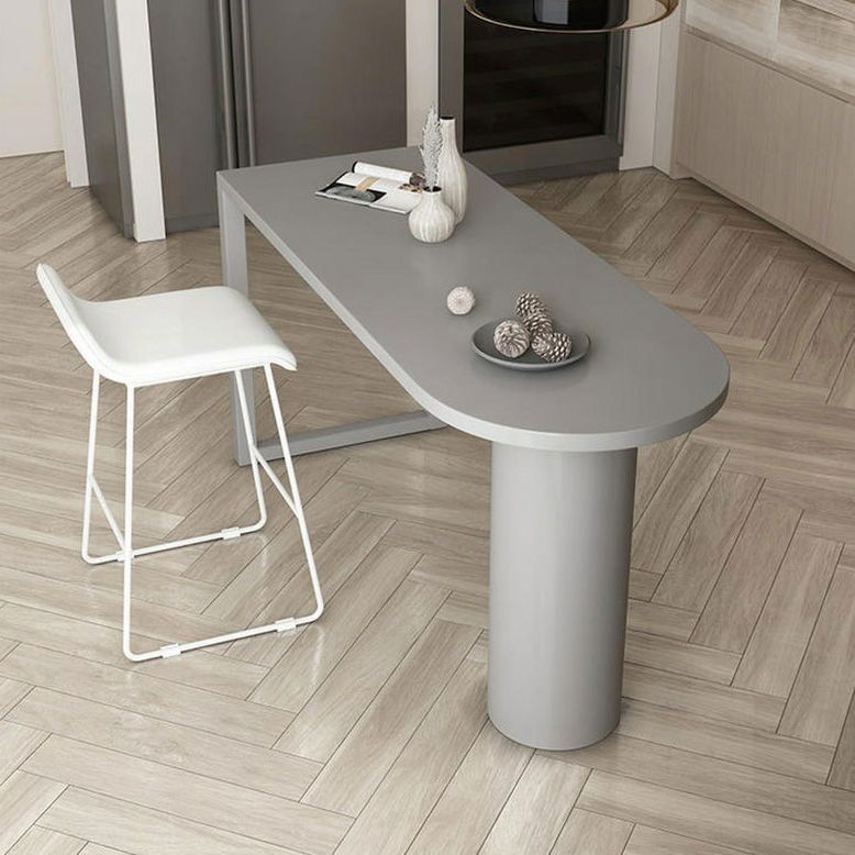 Specialty Wood Top Bar Table Matte Finish Contemporary Pub Table