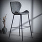 Industrial Indoor Bar-stool Leather Footrest Bucket Black Base Bar and Counter Stool