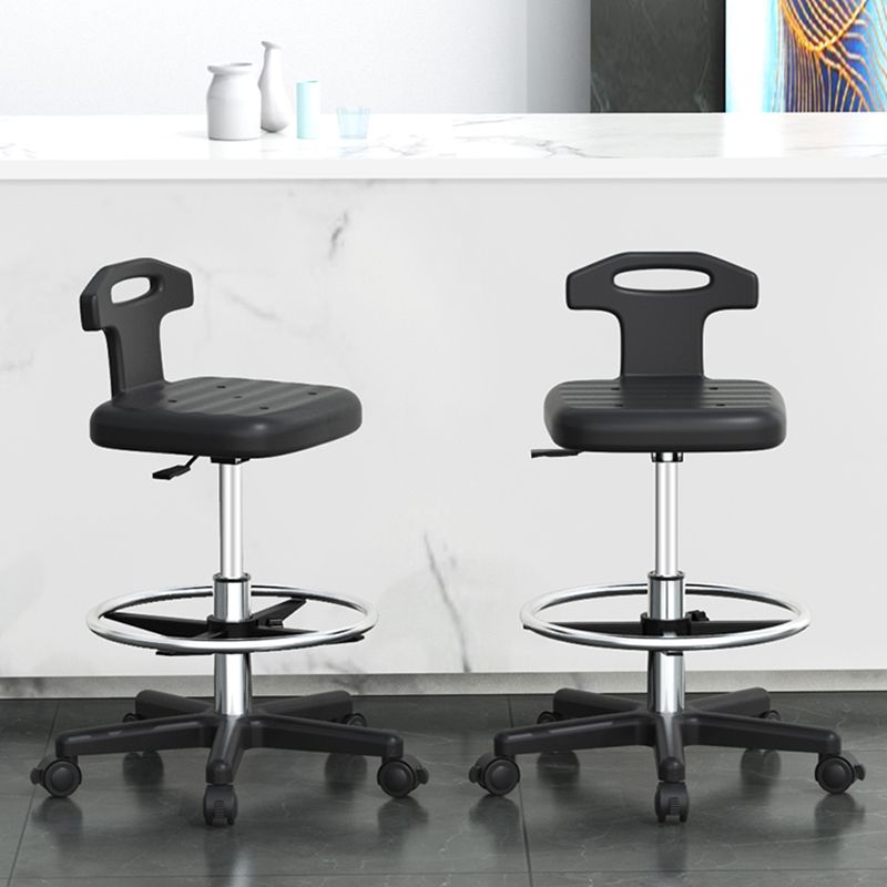 Adjustable Counter Bar Stool Backrest Plastic Bar Stool with Swivel in Black Clearhalo 'Bar Furniture' 'Bar Stools' 'bar_stools' 'furn' 'furn_bar_stools' 'furniture_bar_stools' 'Kitchen & Dining Furniture' 'kitchen&dining_furn' 'kitchen' 'kitchen_furn' Furniture' 1200x1200_6a905be2-8c10-4c92-8ea6-93f52882b1ef