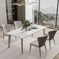 Contemporary Style 1/2/4/5/7 Pieces Dining Chairs Set Rectangle Stone Furniture in White