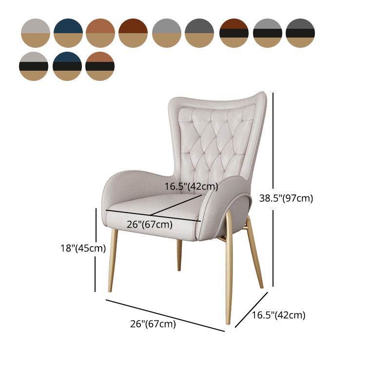 Glam Metal Dining Room Chairs Upholstered Side Arm Chair for Home Use Clearhalo ' kitchen&dining_furn' 'Dining Chairs' 'Dining Tables & Seating' 'dining_chair' 'furn' 'furn_dining_chair' 'Furniture' 'furniture_dining_chair' 'Kitchen & Dining Furniture' 'kitchen' 1200x1200_6a9367bc-7078-4df8-bf0c-8482b4c9e4c7