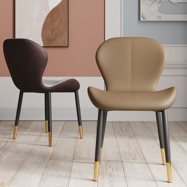 Leather Contemporary Home Side Chair Wingback Matte Finish Dining Chair Clearhalo ' kitchen&dining_furn' 'Dining Chairs' 'Dining Tables & Seating' 'dining_chair' 'furn' 'furn_dining_chair' 'Furniture' 'furniture_dining_chair' 'Kitchen & Dining Furniture' 'kitchen' 1200x1200_6a949053-f46d-4149-9bc1-e0b48babb2e3