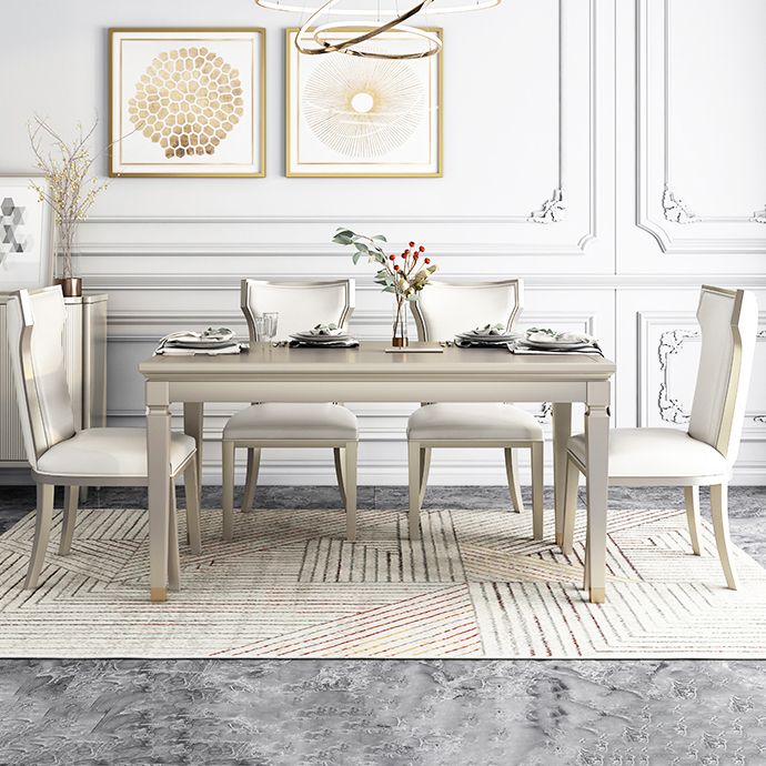 Modern Golden Wood Table Set of 5/7 with Rectangle Table Dining Set with Leather Chairs Clearhalo 'Dining Room Sets' 'Dining Tables & Seating' 'dining_room_set' 'furn' 'furn_dining_room_set' 'Furniture' 'furniture_dining_room_set' 'Kitchen & Dining Furniture' 'kitchen&dining_furn' 'kitchen' 1200x1200_6a94e883-baea-4abd-b5d4-9f6f452558f4