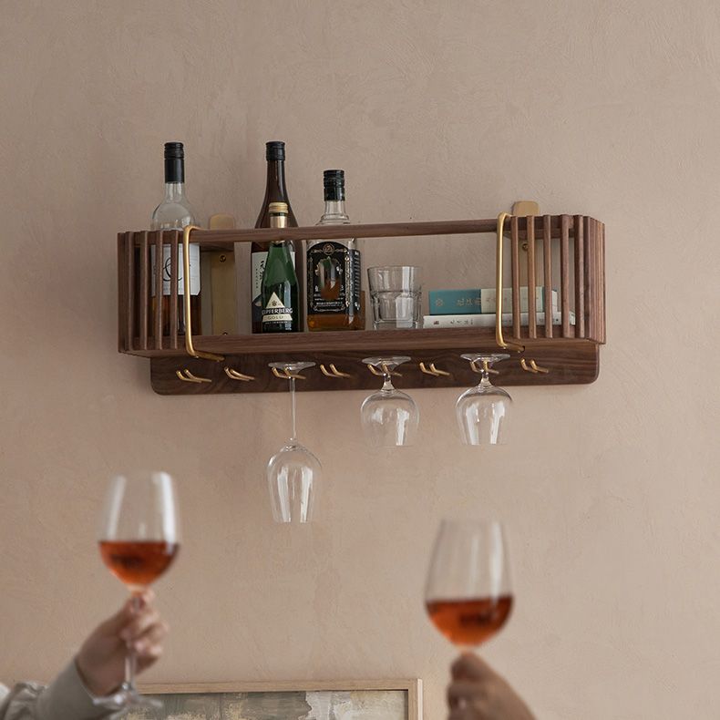 Wandgemonteerde wijnflessen rek massief houten wijnflessen rek voor thuis