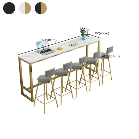 Glam innenstange Esstisch Rechteck Stuhl Stuhl Tisch mit Fußstütze